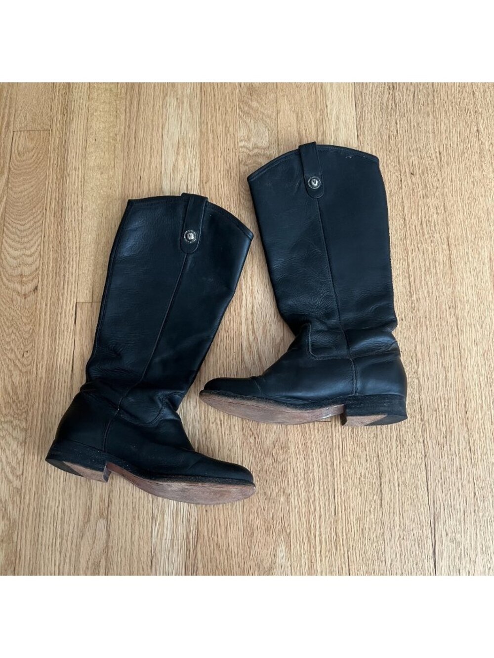 Frye Melissa Button Tall Black Leather Riding Boots 77167 Women's Size 6.5 B
